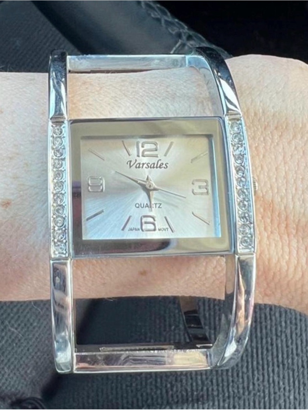 Silver y2k Crystal Accent Women’s Bracelet Watch